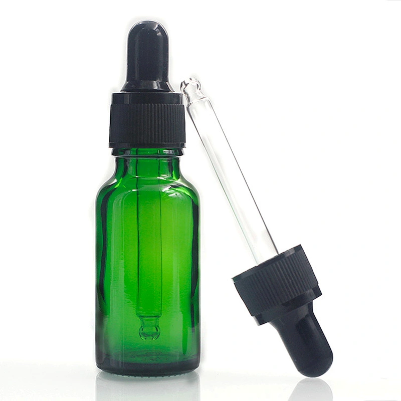 20ml Cosmetic Container green color Essential Oil Glass Dropper Bottle  Manufacturers hot sale low price