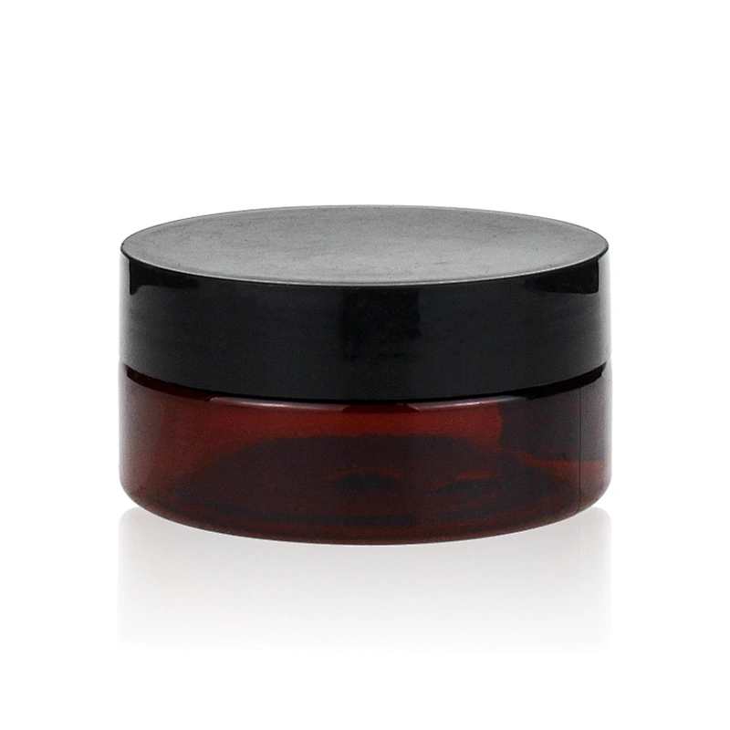 Customized 80ml Recycling Plastic Amber Empty Packaging Jar Personal Skin Care Cream Jars Cosmetic Containers Hot Sale