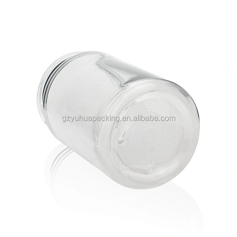 120ml PET transparent packaging cosmetic and food jar with white and black lid