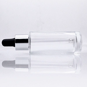Fancy Serum lotion Bottle 40ml Cosmetic Glass Bottle with Small Dropper  Round Shape Container Manufacturer