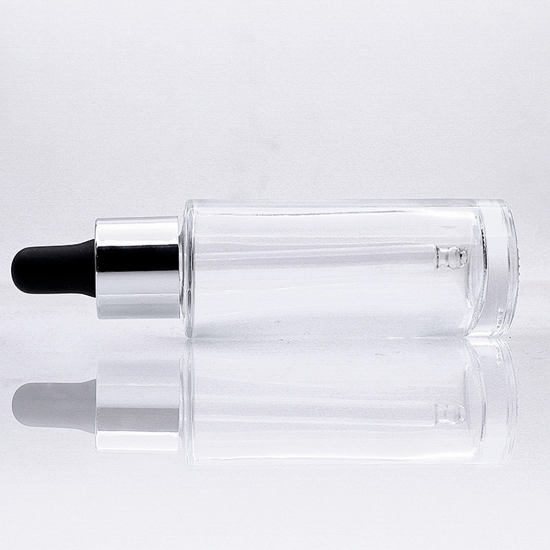 Fancy Serum lotion Bottle 40ml Cosmetic Glass Bottle with Small Dropper  Round Shape Container Manufacturer