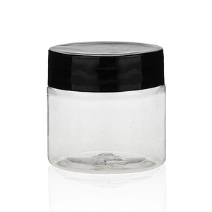 30ml 1oz PET transparent packaging cosmetic jar with screw lid