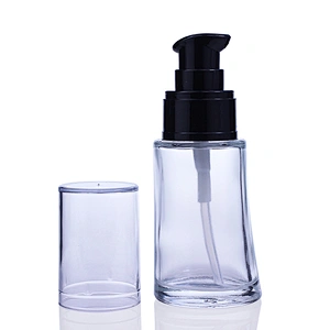 luxury Good Quality Bottle Cosmetic Liquid Foundation Glass Bottle With Pump For Skin Cream
