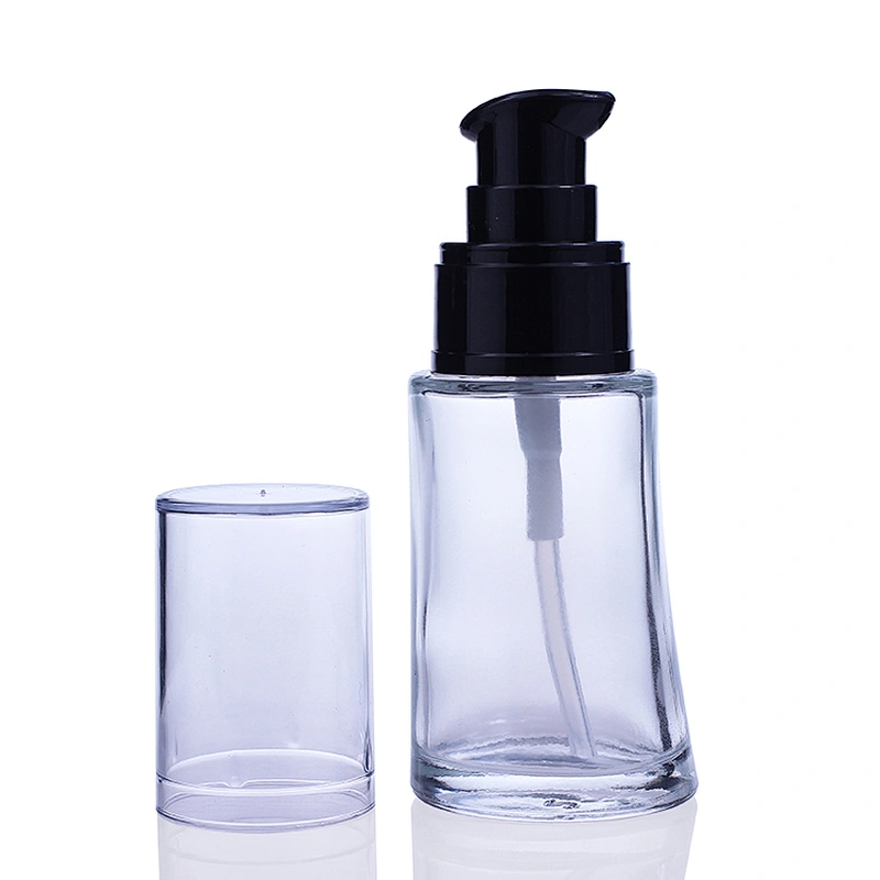 luxury Good Quality Bottle Cosmetic Liquid Foundation Glass Bottle With Pump For Skin Cream