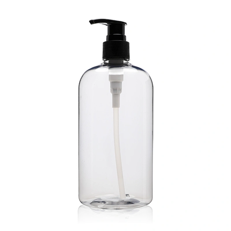 boston round empty plastic bottle 250ml 300 ml 500ml clear plastic Shampoo PET personal care body wash container OEM supplier