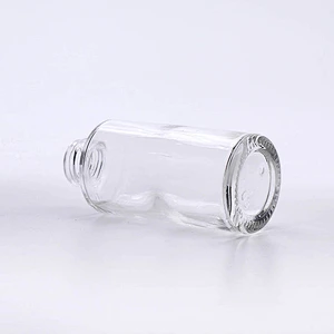 luxury Popular 40ml  clear round shape foundation glass cosmetic bottles plastic acrylic cap