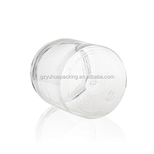 250ml Transparent PET plastic bottle for cosmetic and food candy with black lids