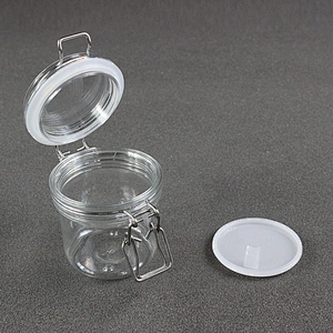 180Ml 6oz Unbreakable smooth body pyramid clip top jar for body Scrub skin care cream
