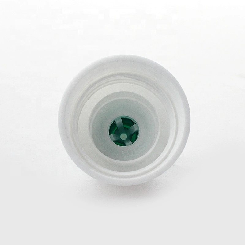 Professional design ribbed white with green head PP plastic cap for soap dispenser pump top replacement pump