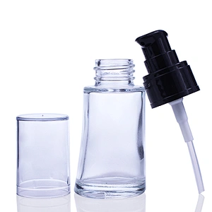 luxury Good Quality Bottle Cosmetic Liquid Foundation Glass Bottle With Pump For Skin Cream
