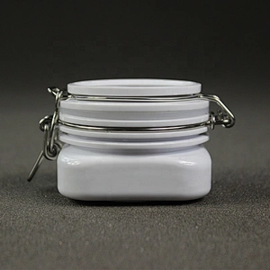 Spot airtight PET square cans 40g /1.33oz transparent plastic mask jar tea canned food container hand wax jar