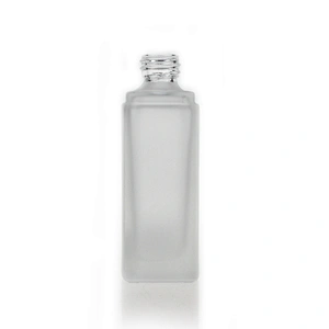 30ml frosted empty square bottle liquid lotion glass foundation bottle with Dropper pump black cap