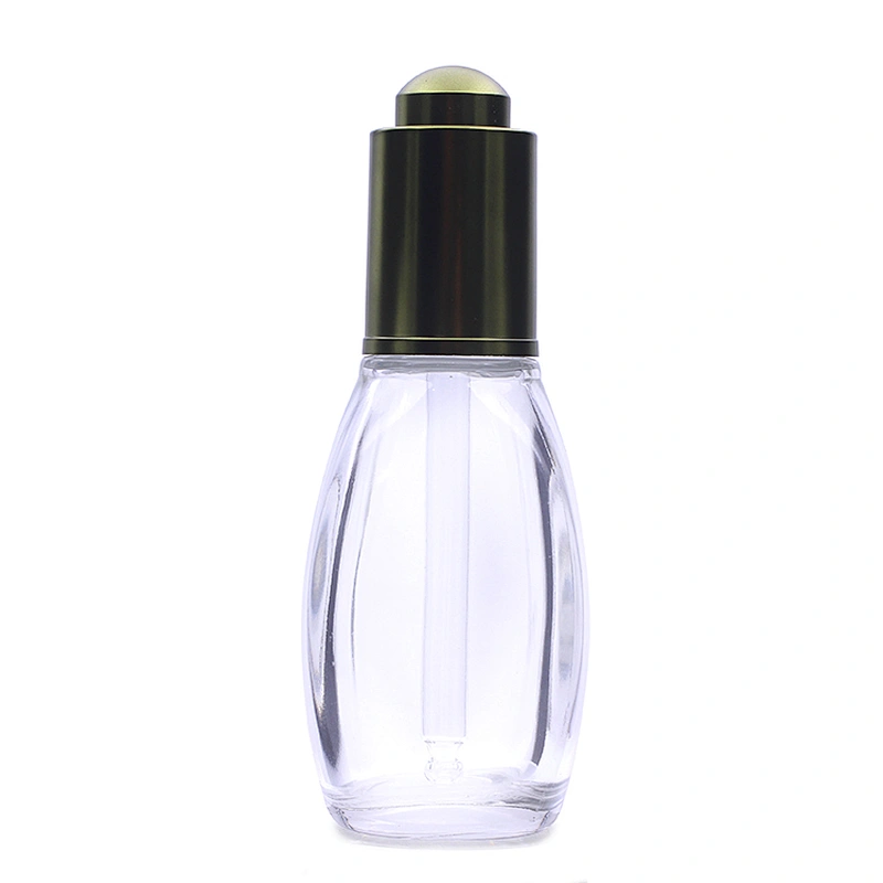 Superior Quality round shape 45ml Massage serum  Essential Oil Clear Glass Dropper Cosmetic Bottles