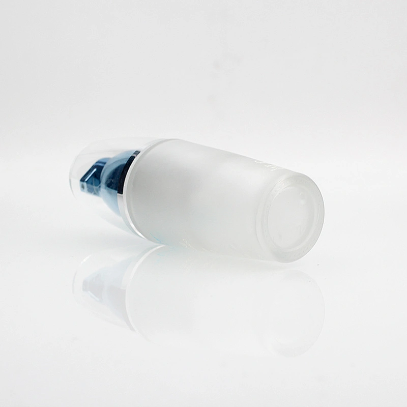 High quality cosmetic packaging 30ml 1oz lotion foundation new design frosted blue glass spray bottle