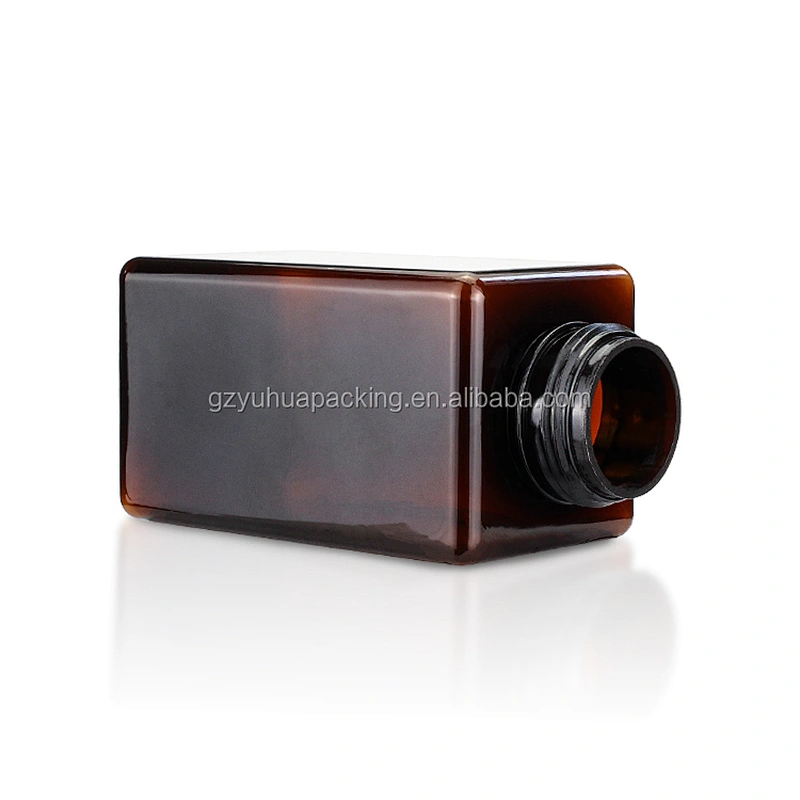 Square Amber 400ml Foaming Soap Pump Bottle Facial Cleanser Plastic Foam Pump Bottles
