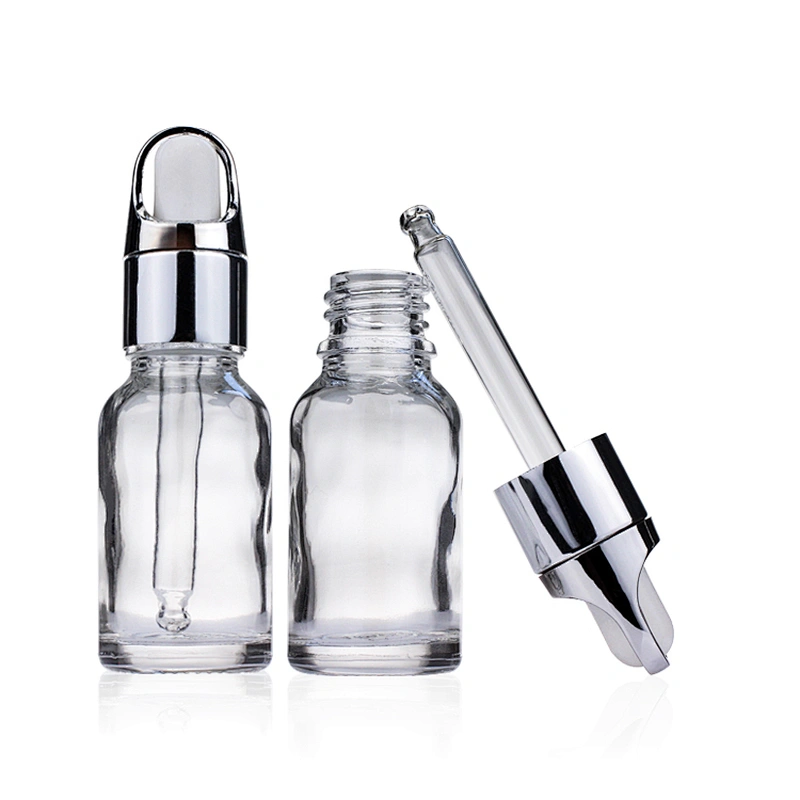 15ml/0.5oz Empty Refill Portable Clear Glass Dropper Bottle with Eye Dropper
