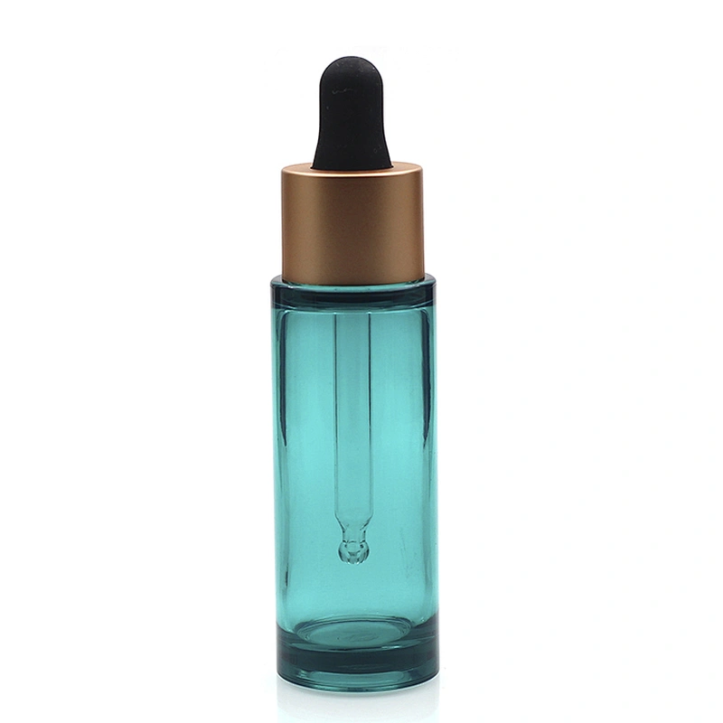 Hot selling Manufacture Tall Cylinder Blue Glass Serum Bottle 70ml With Dropper And Pipette