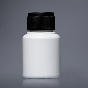 60ml 2oz Empty White Plastic PE Pill Bottle with Screw Cap