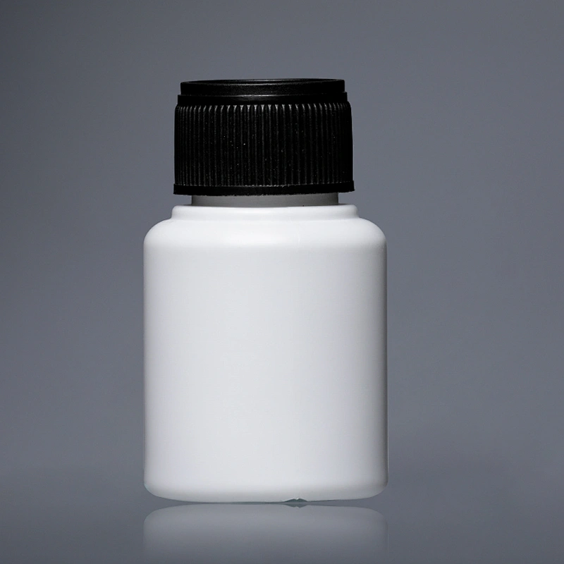 60ml 2oz Empty White Plastic PE Pill Bottle with Screw Cap