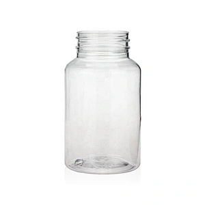 Good shape transparent 150ml Empty Plastic PET  bottle black top screw cap