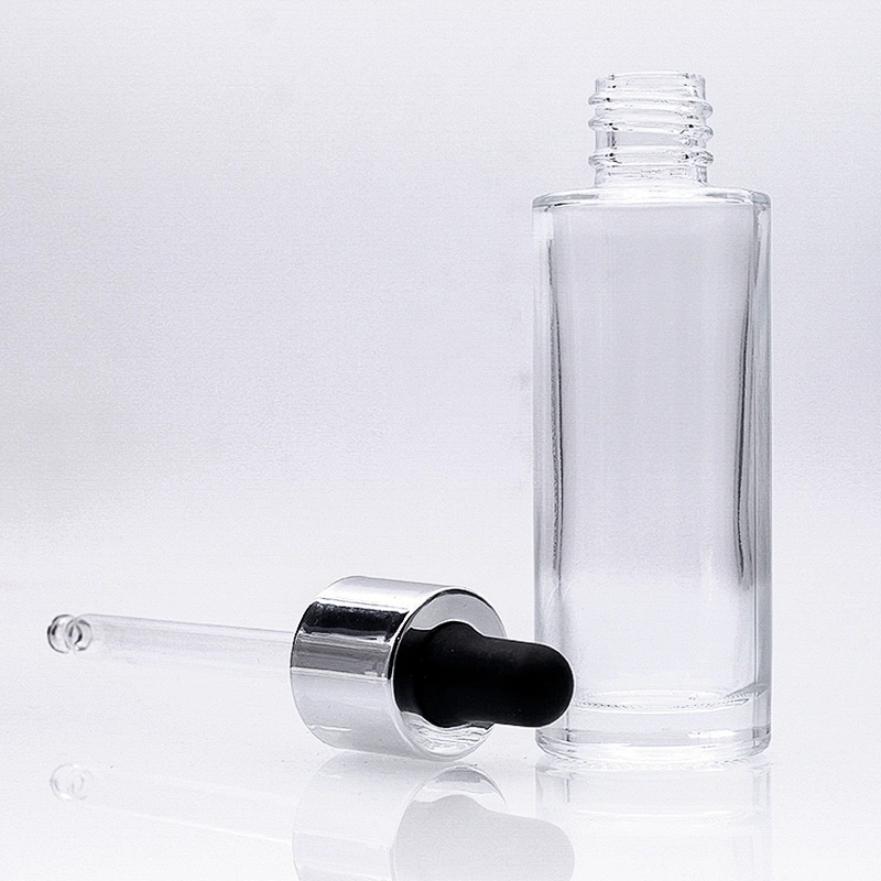 Fancy Serum lotion Bottle 40ml Cosmetic Glass Bottle with Small Dropper  Round Shape Container Manufacturer