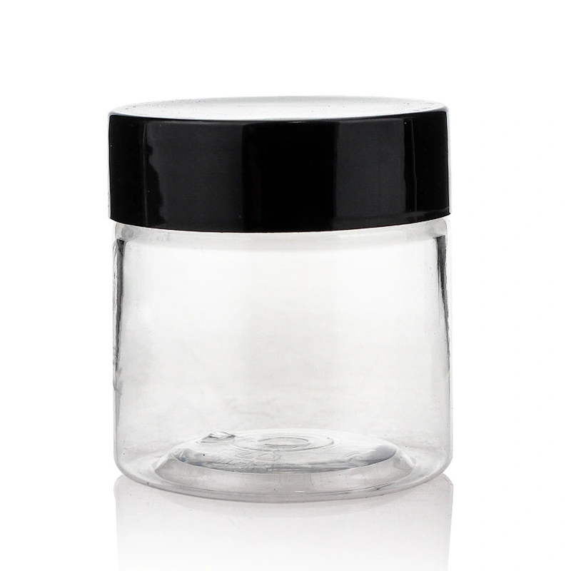 Cosmetic Packaging Plastic PET Cream Jars Container Travel Lotion Spray Bottle Set Personal Care Cream Jar with Black Lid Amazon
