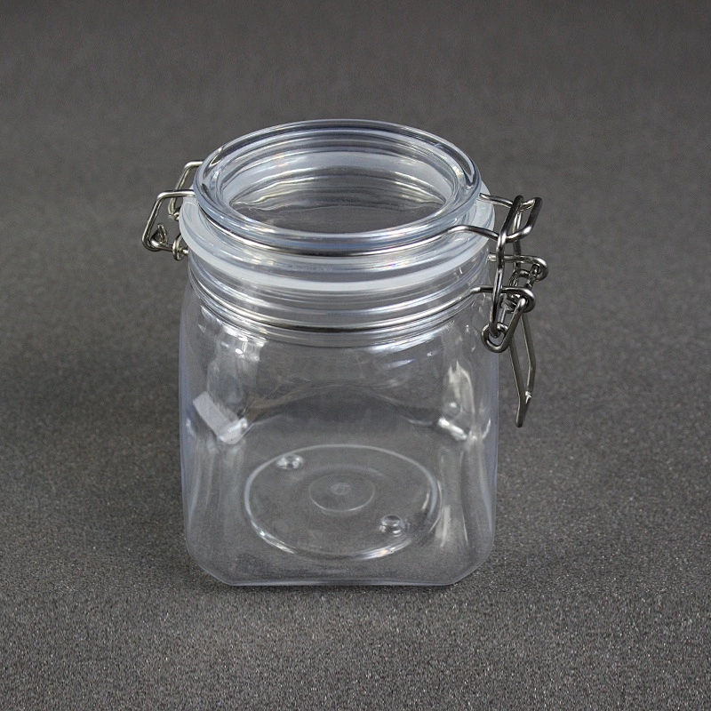 800ml 26-27oz  Can Food transparent dry food fruit PET plastic jar with  Plastic Lid