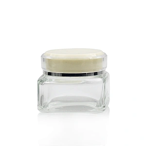Clear Square Glass Bottles Glass Lotion Bottle  Clear Custom Face Oil Bottles Container Manufacturers Set