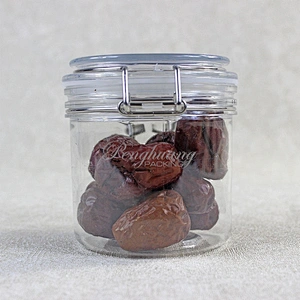 Hot Style Glasslike Wire Bail Jar 450ml Plastic  Food Grade PET Plastic Cookie Jars Wholesale from China