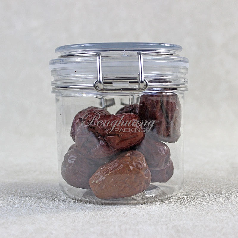 Hot Style Glasslike Wire Bail Jar 450ml Plastic  Food Grade PET Plastic Cookie Jars Wholesale from China