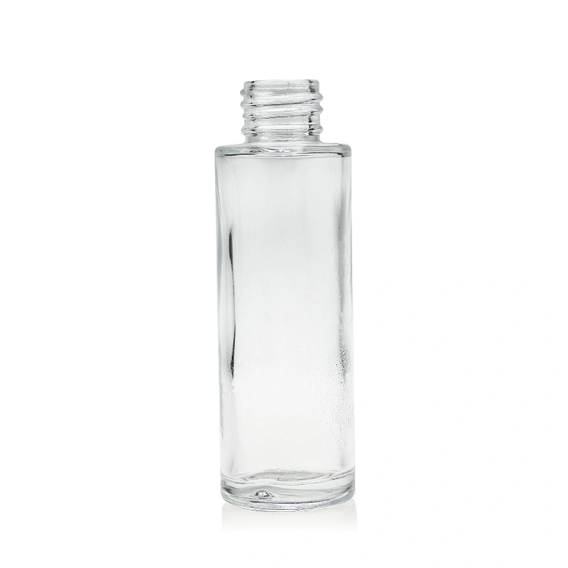 Pump For Makeup 43ml Glass Foundation Cosmetics Packaging Straight Round Clear Empty bottle