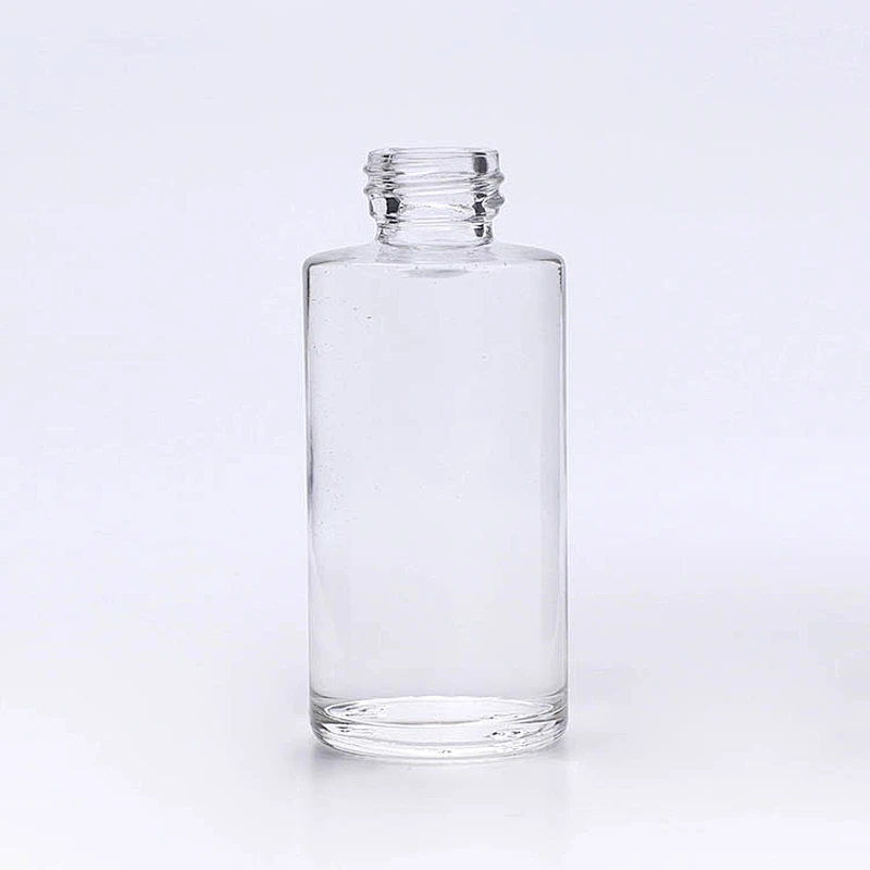 luxury Popular 40ml  clear round shape foundation glass cosmetic bottles plastic acrylic cap