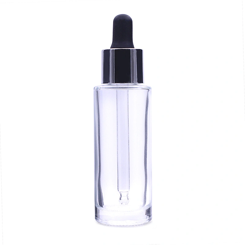 Fancy Serum lotion Bottle 40ml Cosmetic Glass Bottle with Small Dropper  Round Shape Container Manufacturer