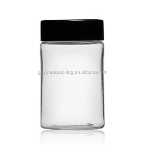 120ml PET transparent packaging cosmetic and food jar with white and black lid