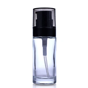 Luxury Cosmetics Packaging Round Custom Unique Shape Glass Cosmetics Empty Liquid Foundation Bottle 30ml