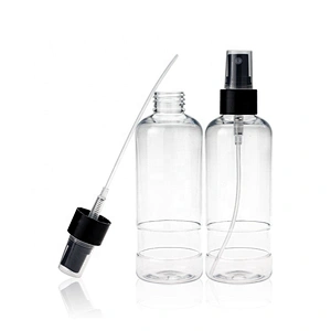 Special Shape Transparent 240ml Empty Plastic spray bottle  sanitizer bottle with dip pump