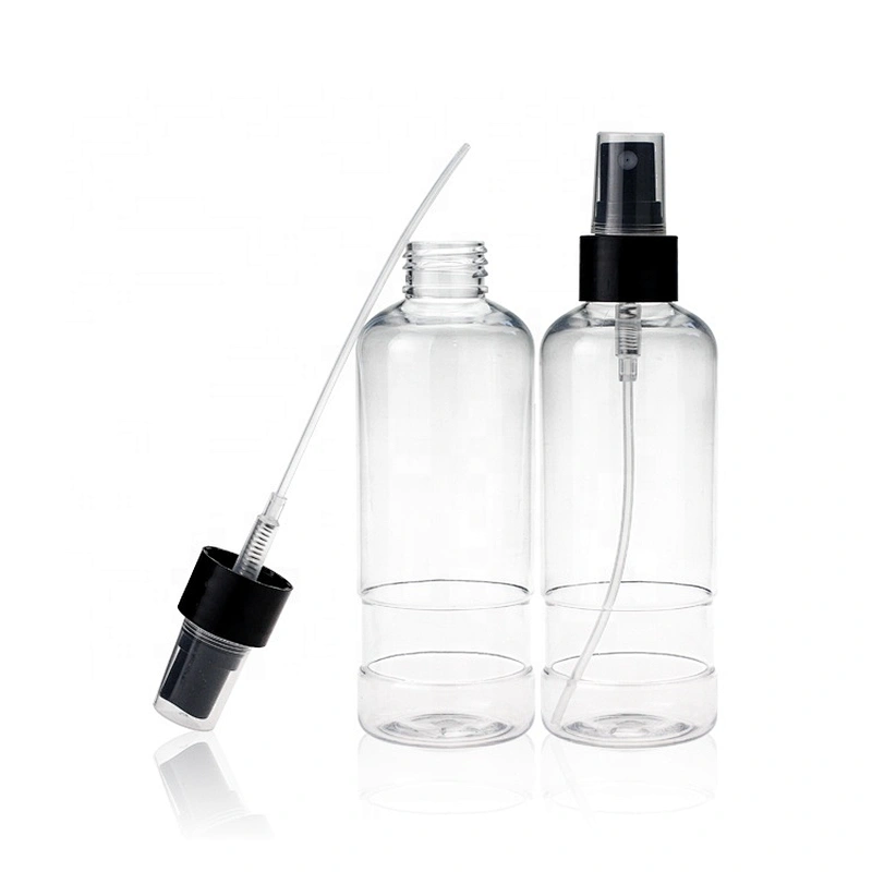 Special Shape Transparent 240ml Empty Plastic spray bottle  sanitizer bottle with dip pump