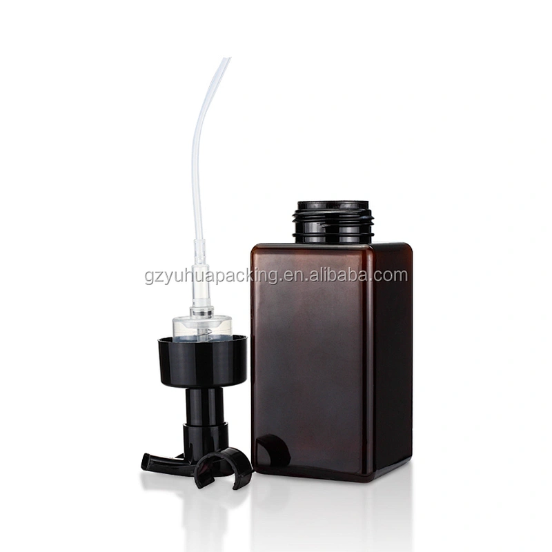 Square Amber 400ml Foaming Soap Pump Bottle Facial Cleanser Plastic Foam Pump Bottles