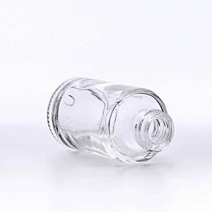 30ml Empty Cosmetic Clear Liquid Foundation Glass Bottle manufacturer /Container Make Up Packaging With Squeeze Pump acrylic cap
