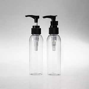 Factory wholesale130ml empty pet plastic  bottle with pump/ sprayer/ flip top cap