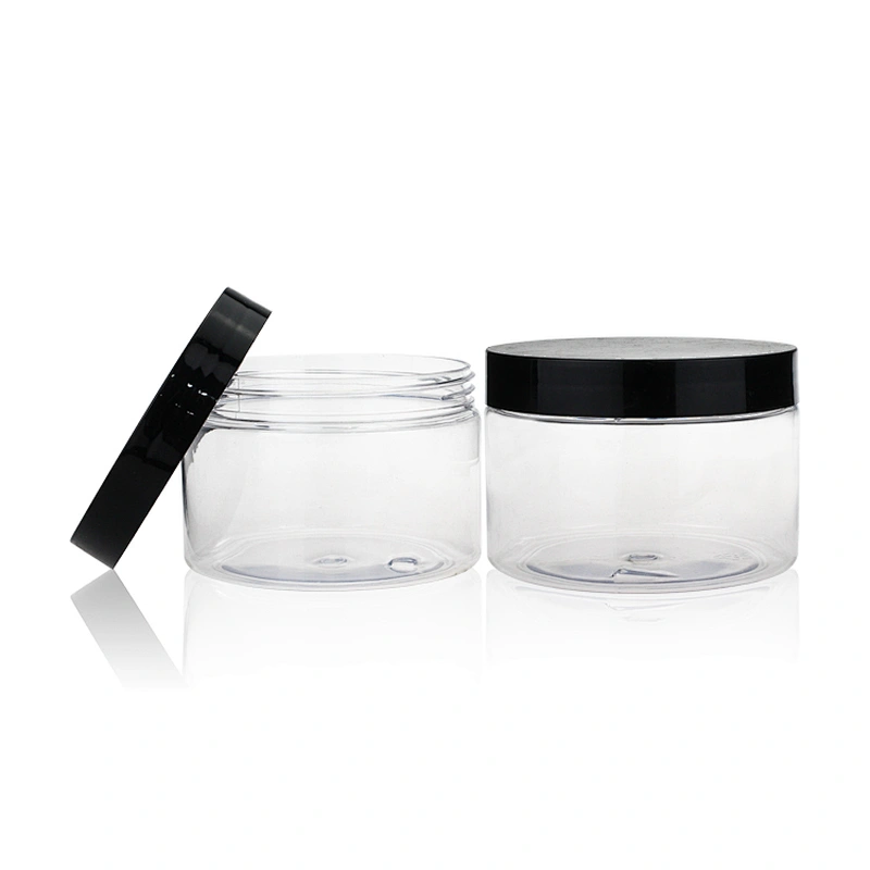 300ml clear recycled plastic cosmetic jars PET empty packaging Jar Containers skin care plastic jars for cosmetics