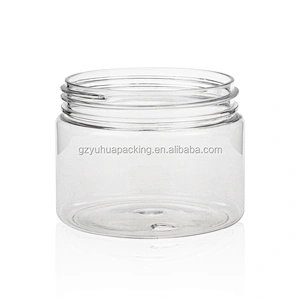 150ml 5oz Wholesale cosmetic and food packaging pet plastic jar  cream jar with white or black lid