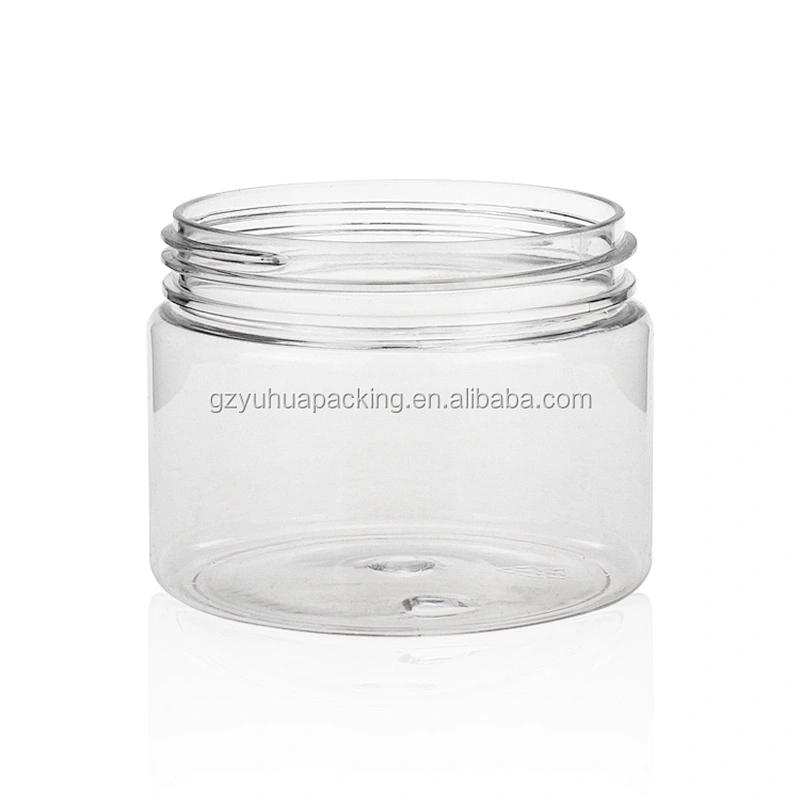 150ml 5oz Wholesale cosmetic and food packaging pet plastic jar  cream jar with white or black lid