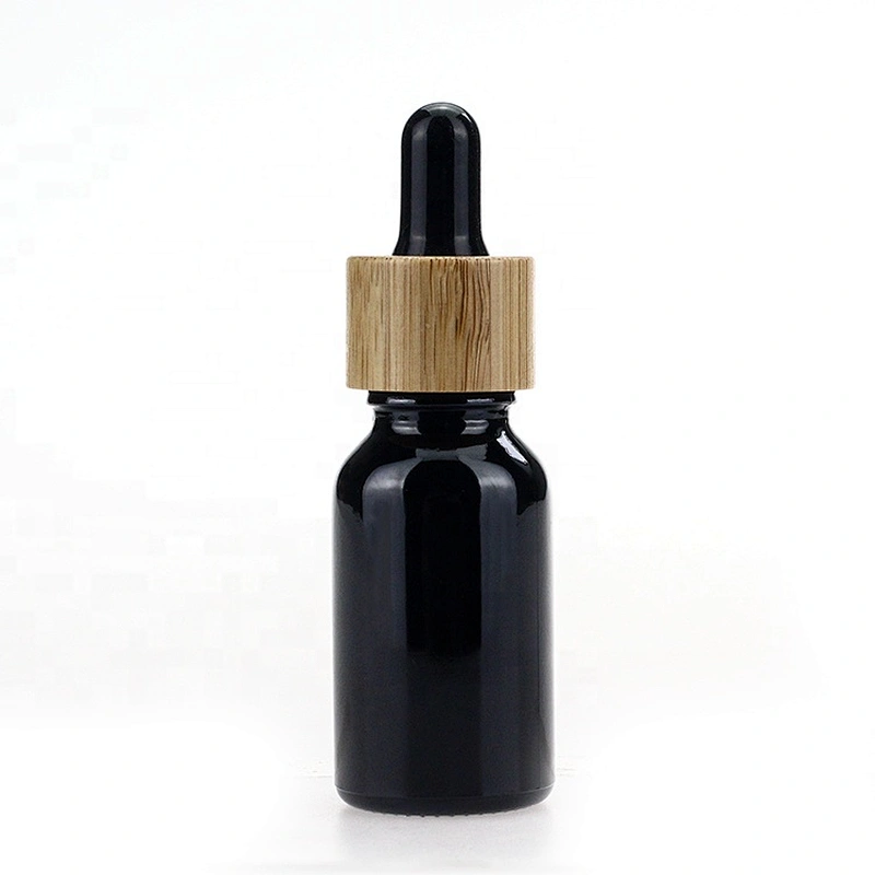 15ml 0.5oz Black Glass Dropper Pipette Bottle customized Essential Oil Cosmetic Bottle