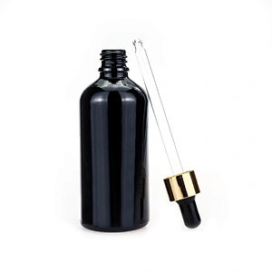 100ml  Black Glass Dropper Pipette Bottle customized Essential Oil Cosmetic Bottle