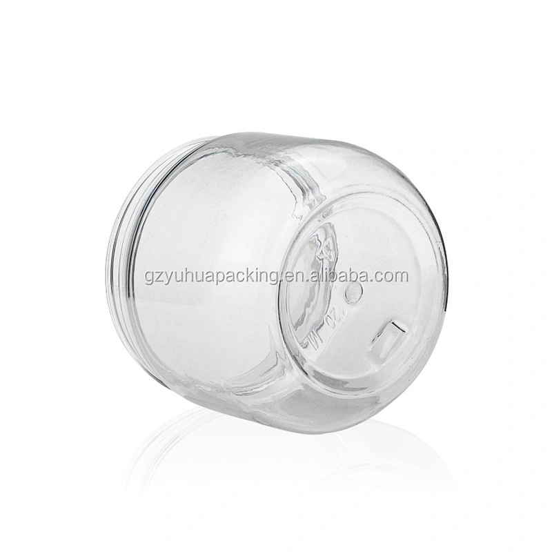 120ml PET transperate  pet cream and food jar can with round black cap empty food cans cream and food jar