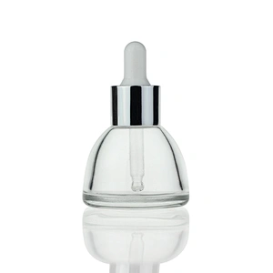 Hot Selling and Wholesale Price  Unique Shape Skin Care Serum Oil Use 15ml Clear Glass Dropper Bottle In Stock