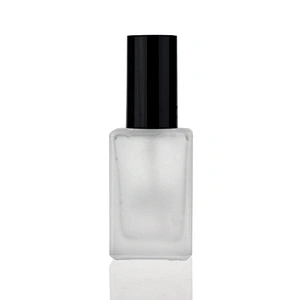 30ml empty square glass serum bottles foundation bottle with treatment black pump with cap for cosmetic packaging