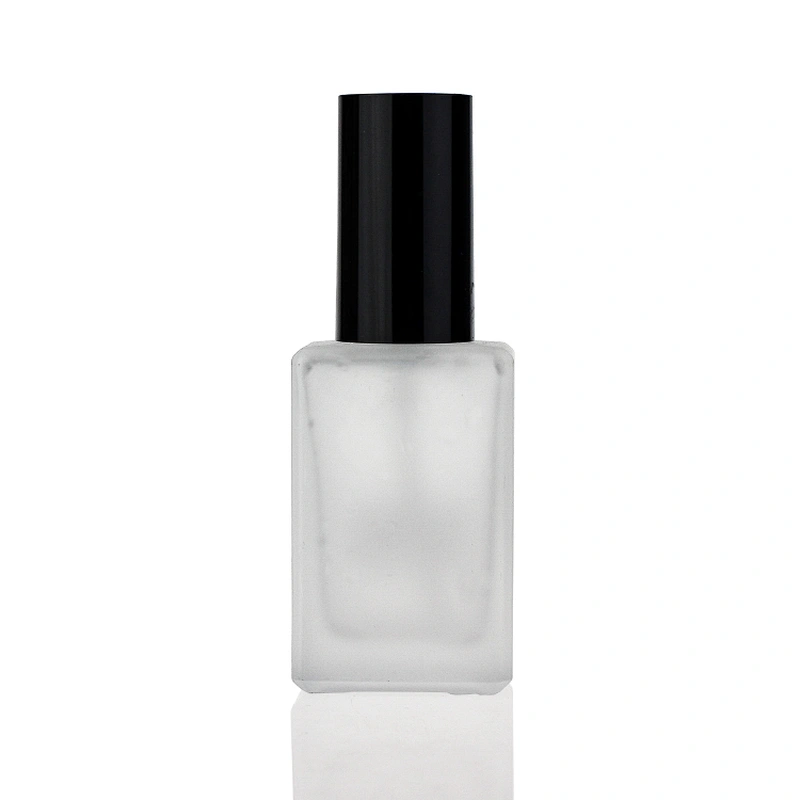 30ml empty square glass serum bottles foundation bottle with treatment black pump with cap for cosmetic packaging