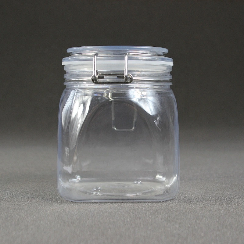 800ml 26-27oz  Can Food transparent dry food fruit PET plastic jar with  Plastic Lid